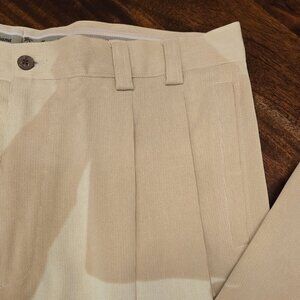 Men's Tommy Bahama Pleated Silk Beige Pants 36